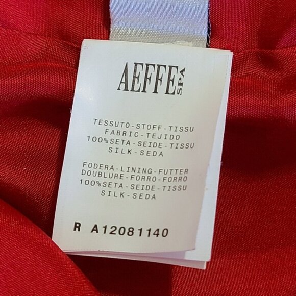 AEFFE SPA Red 100% Silk Pleated Bow Tie Cocktail Dress Women's Size 8 - Picture 14 of 16